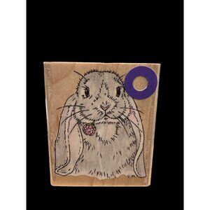 Vintage 1994‎ Penny Black Lop-Eared Bunny Wooden Stamp 2” Easter Springtime